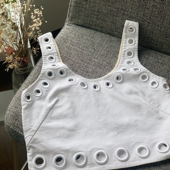 3.1 Phillip Lim Cotton White Cropped Tank - Picture 3 of 9